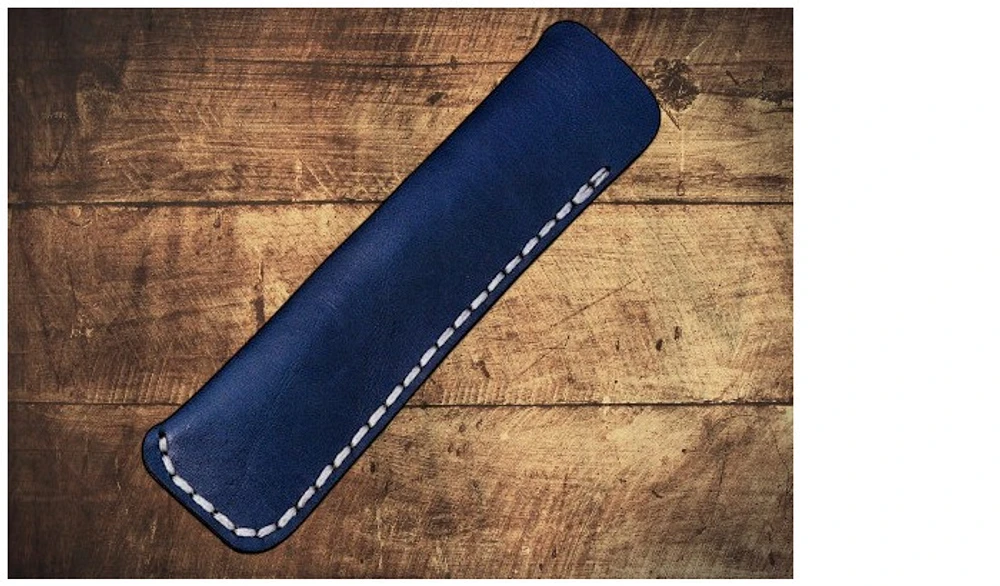 Galen Leather Co. Pen pouch, Leather Single Pen Case series Navy Blue