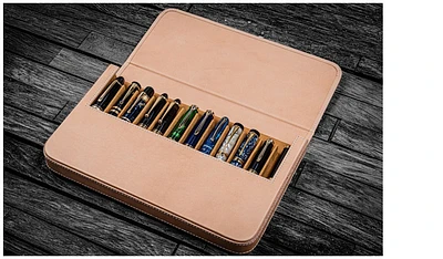 Étui pour stylo Galen Leather Co., série Leather Magnum Opus 12 Slots Non teint 