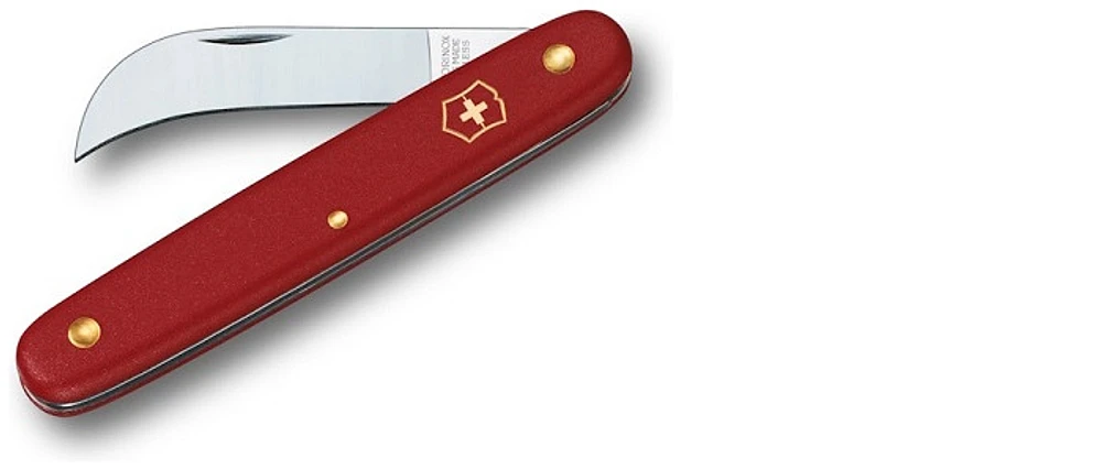 Couteau serpette Victorinox, série Jardin Rouge (Lame courbée)