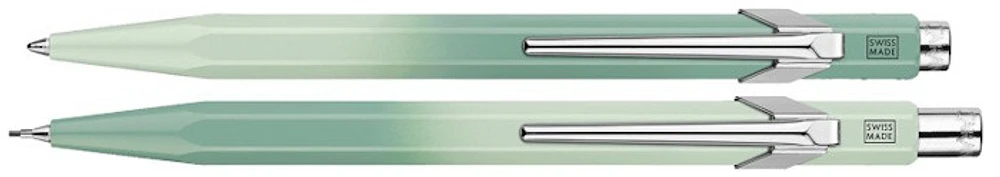 Caran d'Ache Ballpoint pen & mechanical pencil (0.5mm) set, 849 & 844 Misty Forest Special Edition series Green