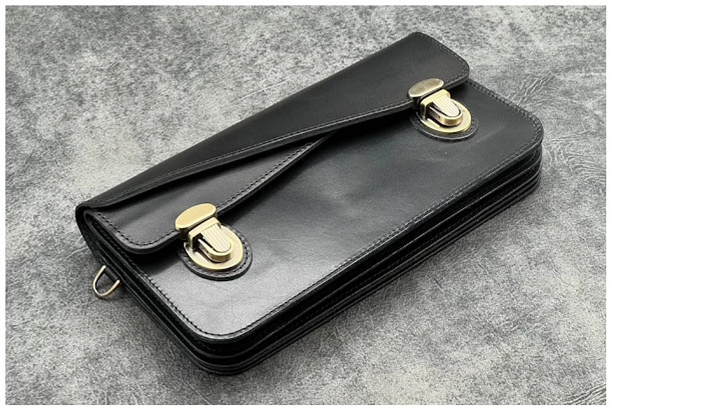 Sac Galen Leather Co., série Leather Accordion Noir