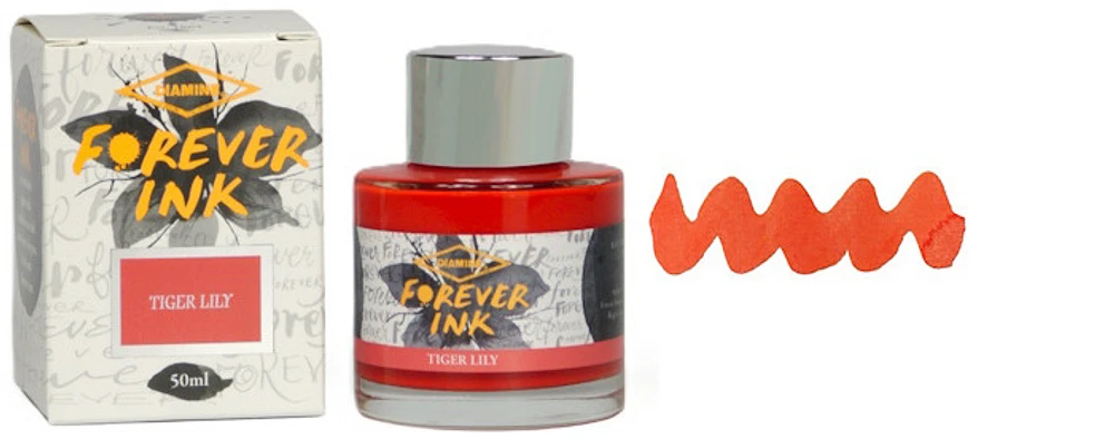 Bouteille d'encre Diamine, série Forever Encre Tiger Lily (50ml) 