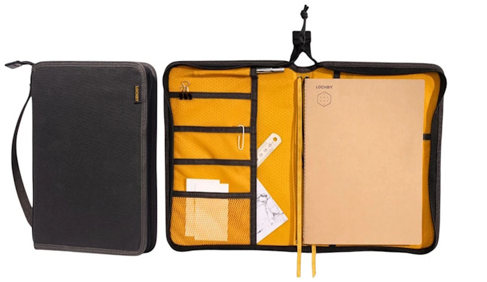 Carnet de notes Lochby, série Field Folio B5 Charcoal - Doré (Bumblebee)