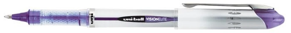 Stylo à bille roulante Uni-Ball, série Vision Elite Encre pourpre