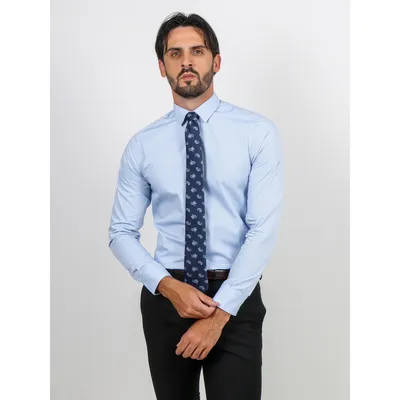 Camisa clássica slim fit com padrão leve