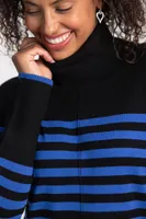Long Sleeve Striped Cowl Neck Sweater