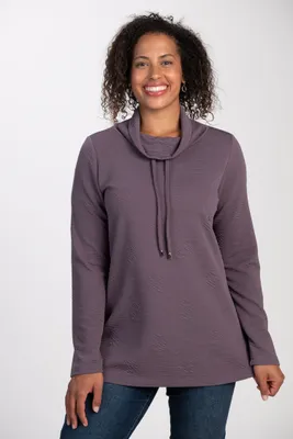 Drawcord Cowl Neck Top