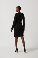 Knee Length Silky Knit Blazer Dress