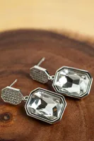 Drop Jewel Stud Earrings