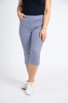 Pull-On Striped Capri Pants