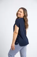 Short Sleeve Dolphin Hem Top