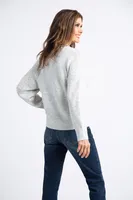 Chevron Pointelle Lurex Sweater