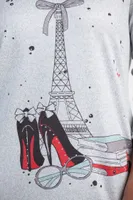 Long Sleeve Heels Paris Top