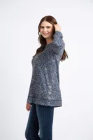 Long Sleeve Knit Sweater w/ Side Snaps