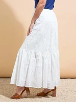 Cotton Eyelet Maxi Skirt