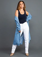 Double Breasted Denim Trench Coat