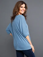 Short Dolman Sleeve Brushed Waffle Top