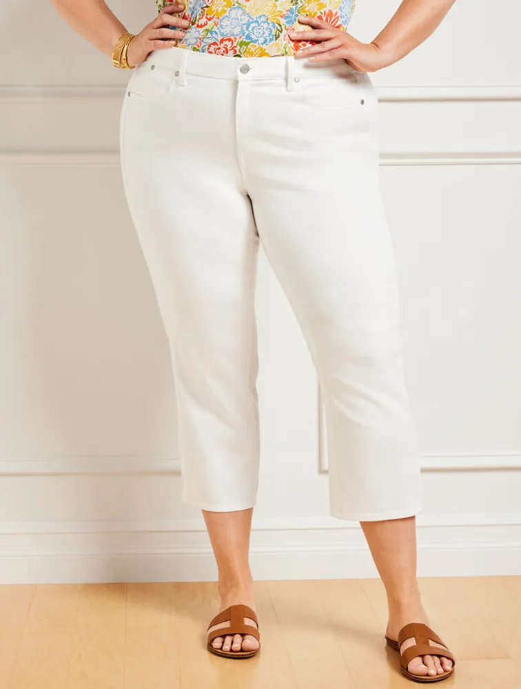 Talbots Straight Leg Crop Jeans - White Curvy Fit