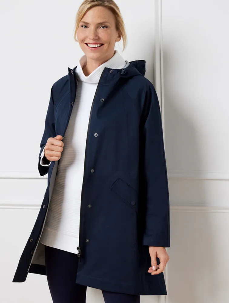 Modern Fit 4-Way Stretch Wool Coat with Removable Hood