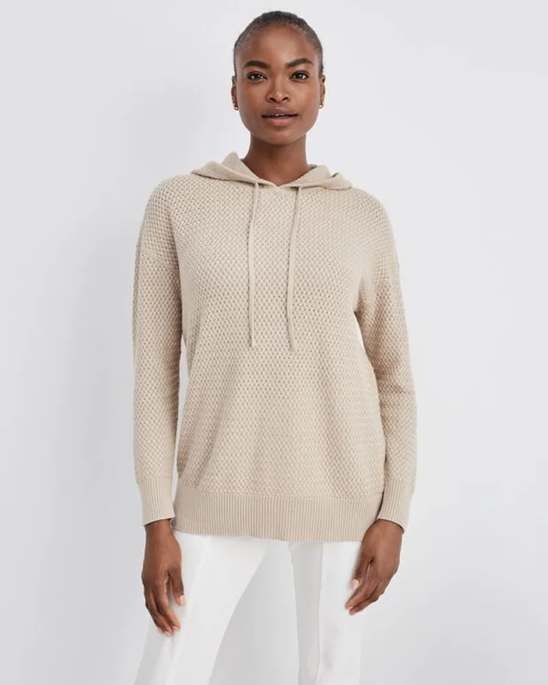 Talbots Cotton Cashmere Basketweave Hoodie