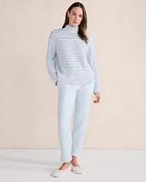 Organic Cotton Cable Knit Funnel Neck Sweater