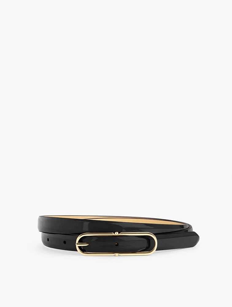 Patent Leather Slim Belt