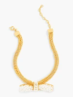 Cluster Pearl Tie Necklace