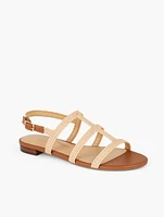 Keri T-Strap Corded Raffia Sandals