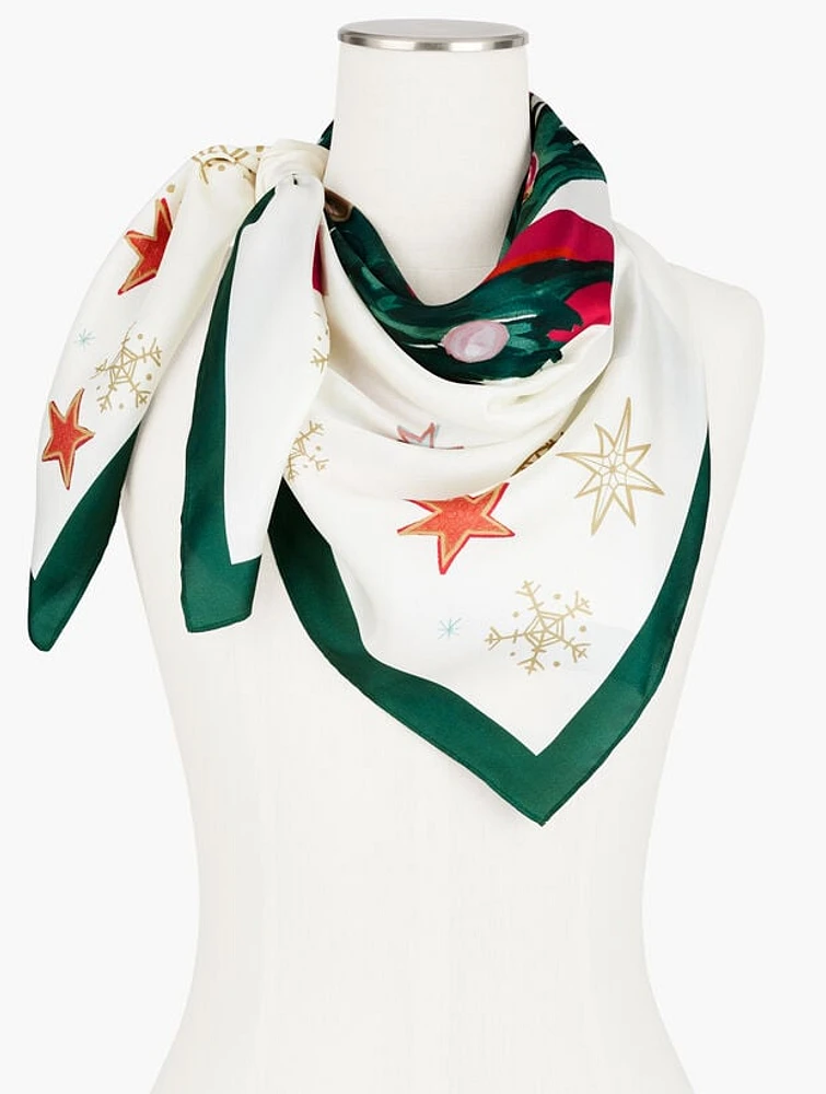 Christmas Tree Silk Square Scarf