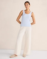 Cashmere Rib Knit Wide Leg Pants