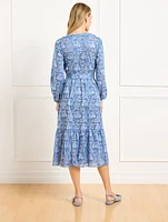 Cotton Voile Shirtdress - Buoyant Blossoms