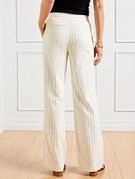 Talbots Linen Greenwich Pants - Sunny Pinstripe