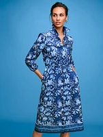 Tie Waist Shirtdress - Whimsical Floral