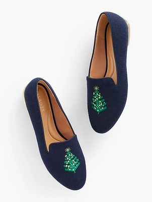 Ryan Embroidered Tree Flannel Loafers