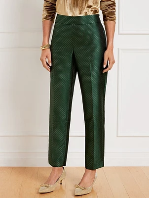 Slim Ankle Pants - Jacquard Foulard Dot