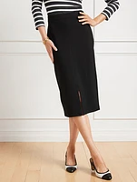 Ponte Slit Pencil Skirt