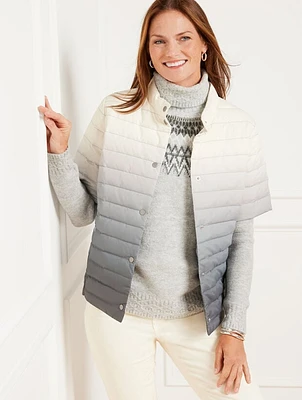 Quilted Down Puffer Jacket - Ombré