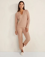 Cotton Cashmere Rib-Knit Cropped Pants