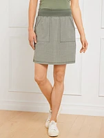 Lightweight Woven Stretch Side Slit Skort - Ditsy Scallops