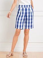 Pleated Shorts - Gingham