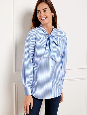 Tie Neck Top - Opulent Stripe