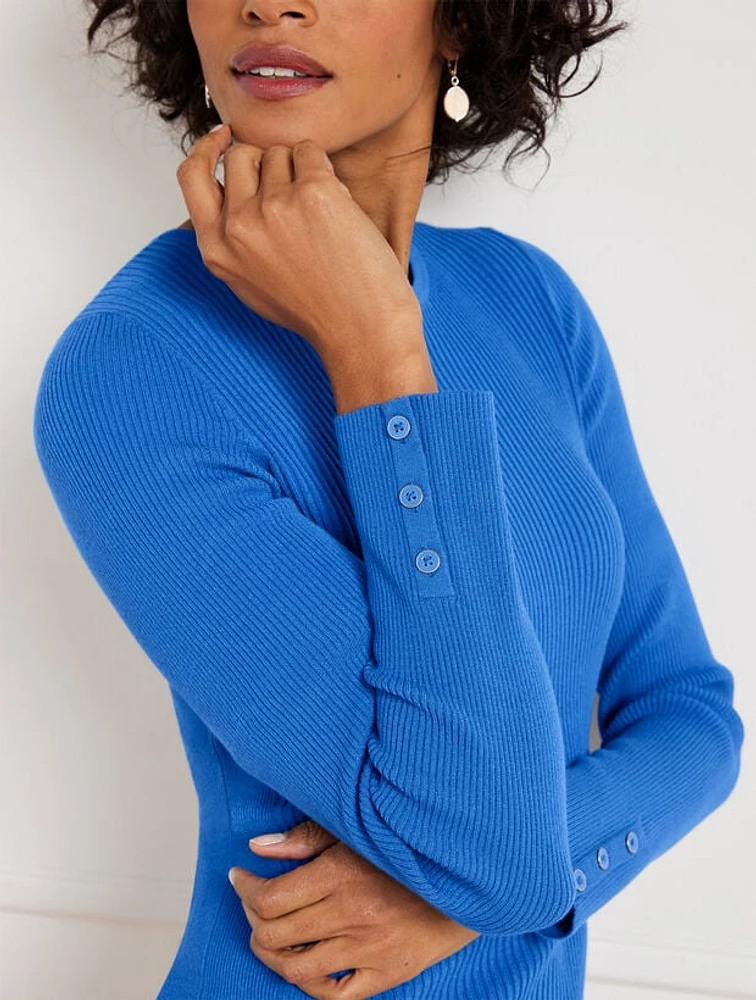 Ribbed Crewneck Pullover Sweater