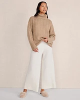 Merino Cashmere Chevron Turtleneck Sweater