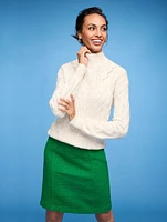 Cable Knit Mockneck Sweater