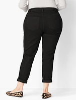 Plus Girlfriend Jeans - Black Curvy Fit