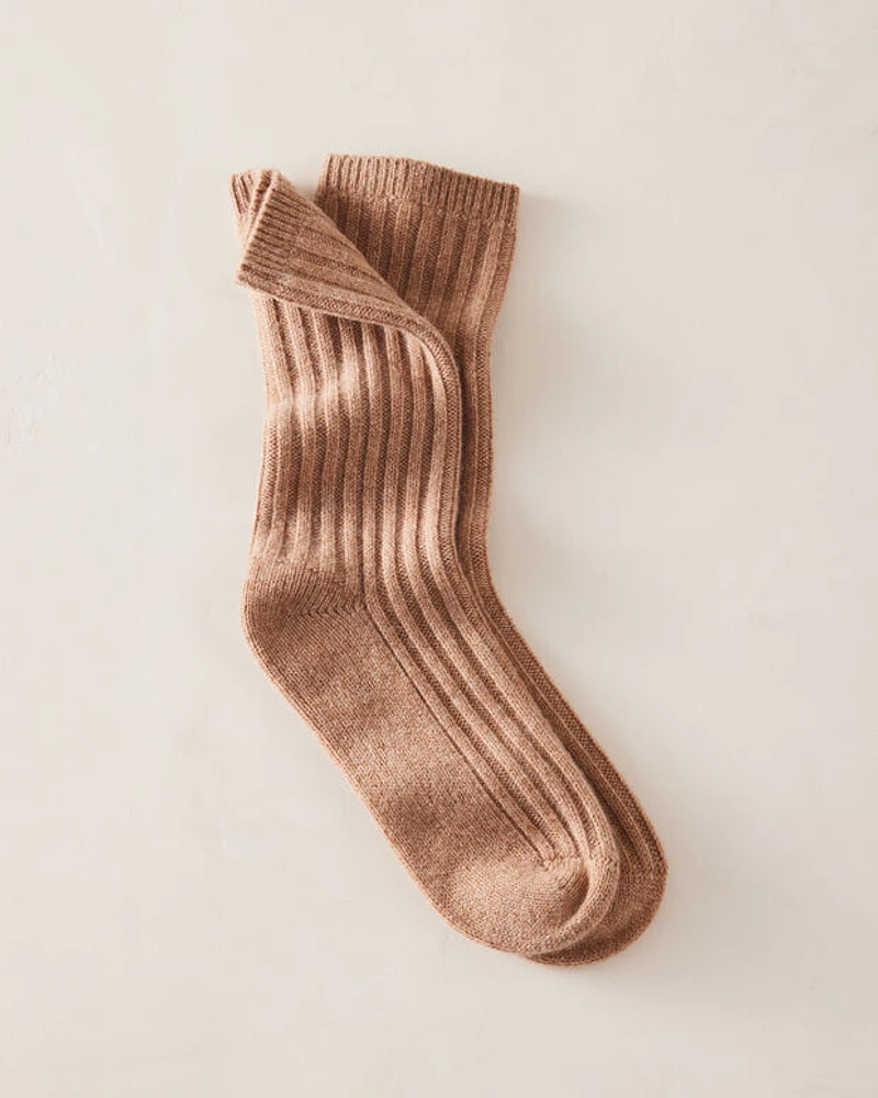 Cashmere Blend Ribbed Socks