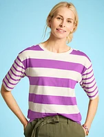 Boxy Crewneck Tee - Mixed Stripe