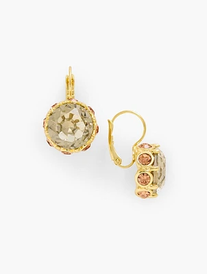 Encrusted Bezel Drop Earring