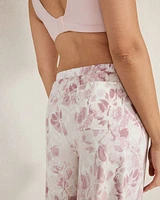 Organic Cotton Jersey Botanical Rose Curved Hem Pants