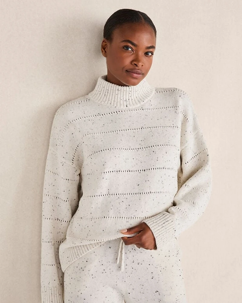 Tweed Mockneck Sweater